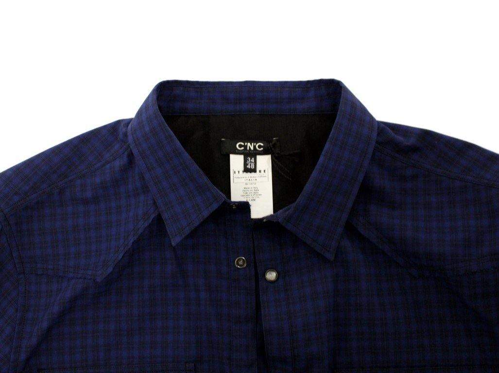 COSTUME NATIONAL C’N’C   Checkered Cotton Shirt #men, Blue, Catch, Costume National, feed-agegroup-adult, feed-color-blue, feed-gender-male, feed-size-IT48 | M, Gender_Men, IT48 | M, Kogan, Shirts - Men - Clothing at SEYMAYKA