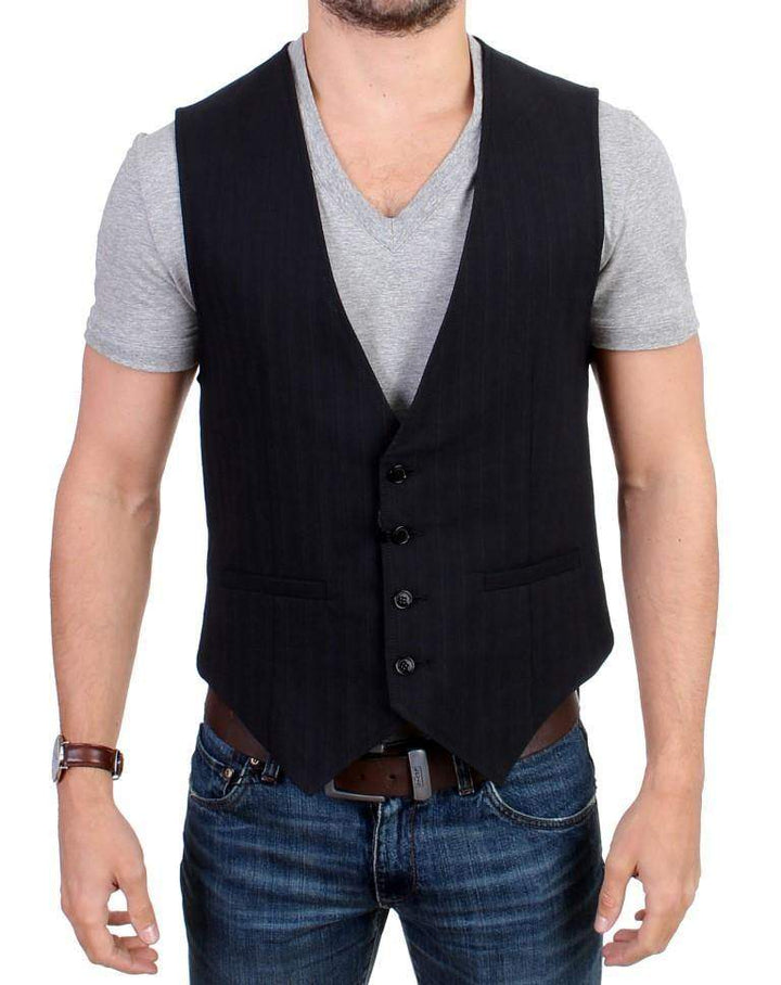 COSTUME NATIONAL C’N’C  Striped Cotton Casual Vest #men, Black, Catch, Costume National, feed-agegroup-adult, feed-color-black, feed-gender-male, feed-size-IT48 | M, Gender_Men, IT48 | M, Kogan, Vests - Men - Clothing at SEYMAYKA