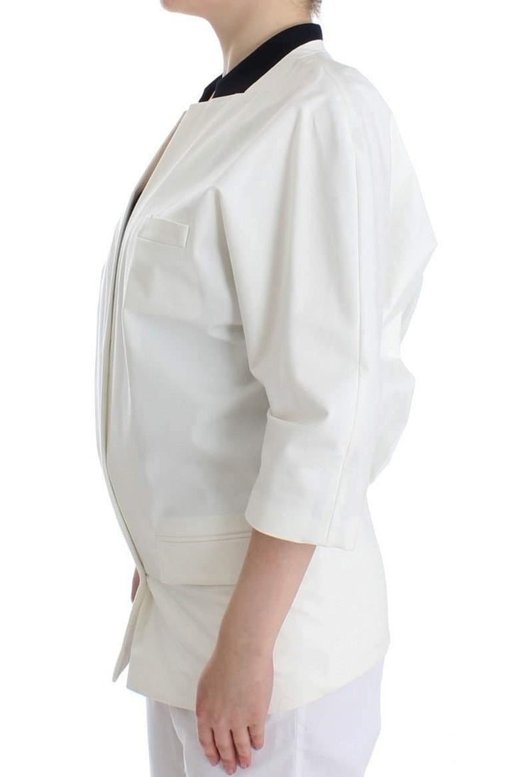 Andrea Pompilio  Cotton Blend Oversized Blazer Jacket #women, Andrea Pompilio, Catch, feed-agegroup-adult, feed-color-white, feed-gender-female, feed-size-IT40|S, feed-size-IT44|L, Gender_Women, IT40|S, IT44|L, Kogan, Suits & Blazers - Women - Clothing, White at SEYMAYKA