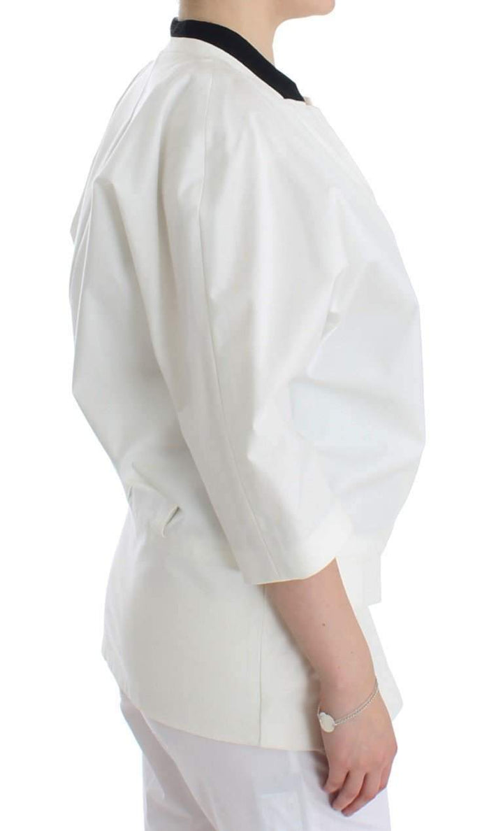 Andrea Pompilio  Cotton Blend Oversized Blazer Jacket #women, Andrea Pompilio, Catch, feed-agegroup-adult, feed-color-white, feed-gender-female, feed-size-IT40|S, feed-size-IT44|L, Gender_Women, IT40|S, IT44|L, Kogan, Suits & Blazers - Women - Clothing, White at SEYMAYKA