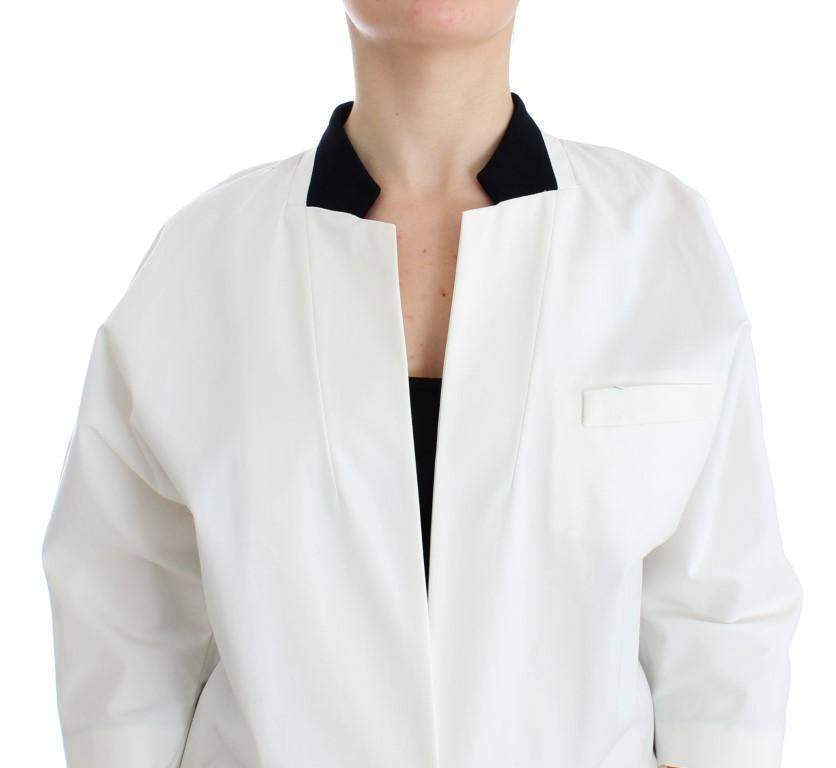 Andrea Pompilio  Cotton Blend Oversized Blazer Jacket #women, Andrea Pompilio, Catch, feed-agegroup-adult, feed-color-white, feed-gender-female, feed-size-IT40|S, feed-size-IT44|L, Gender_Women, IT40|S, IT44|L, Kogan, Suits & Blazers - Women - Clothing, White at SEYMAYKA