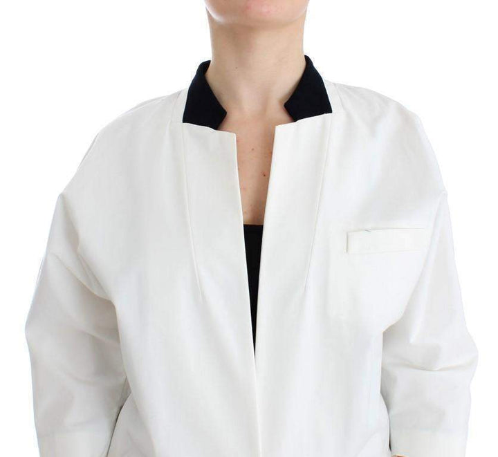Andrea Pompilio  Cotton Blend Oversized Blazer Jacket #women, Andrea Pompilio, Catch, feed-agegroup-adult, feed-color-white, feed-gender-female, feed-size-IT40|S, feed-size-IT44|L, Gender_Women, IT40|S, IT44|L, Kogan, Suits & Blazers - Women - Clothing, White at SEYMAYKA