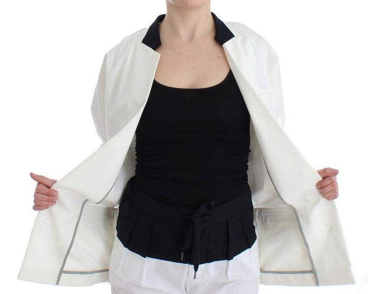 Andrea Pompilio  Cotton Blend Oversized Blazer Jacket #women, Andrea Pompilio, Catch, feed-agegroup-adult, feed-color-white, feed-gender-female, feed-size-IT40|S, feed-size-IT44|L, Gender_Women, IT40|S, IT44|L, Kogan, Suits & Blazers - Women - Clothing, White at SEYMAYKA
