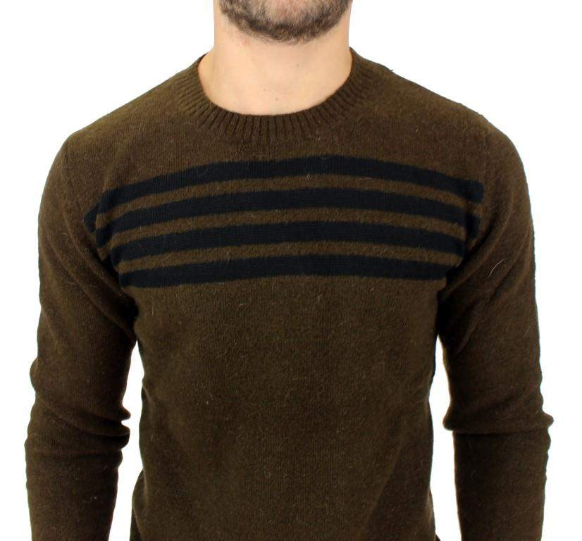 COSTUME NATIONAL C’N’C   Striped Crew Neck Sweater #men, Brown, Catch, Costume National, feed-agegroup-adult, feed-color-brown, feed-gender-male, feed-size-IT52 | XL, Gender_Men, IT52 | XL, Kogan, Sweaters - Men - Clothing at SEYMAYKA