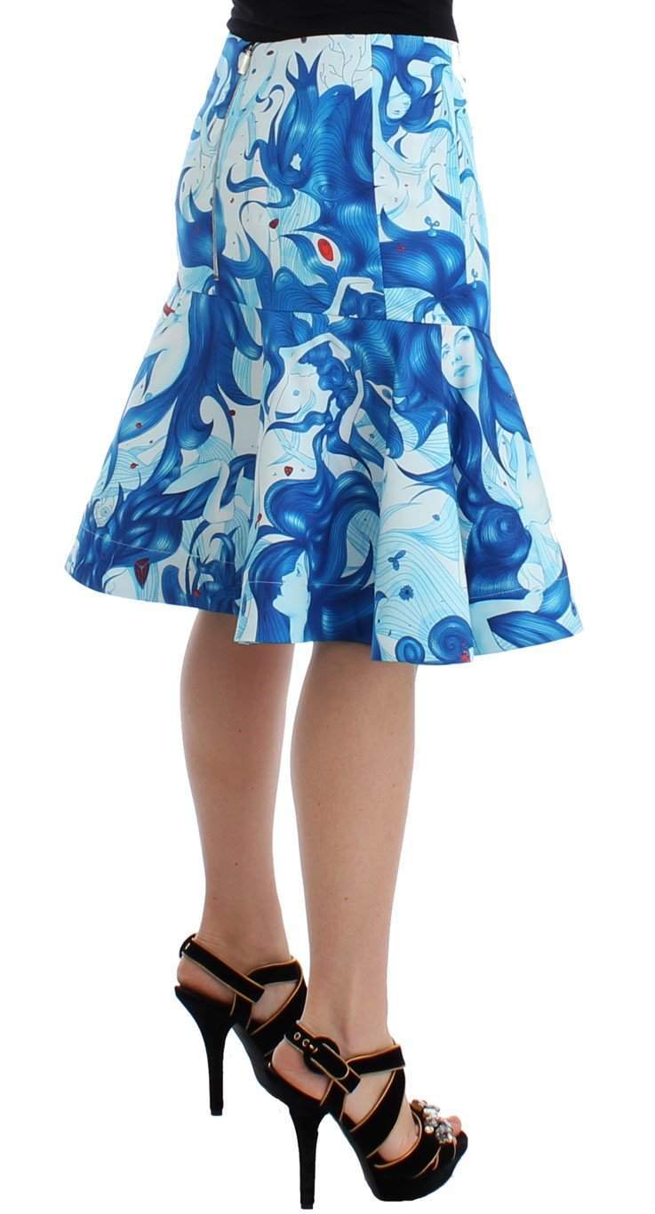 Koonhor  Peplum Fresco-Print Straight Pencil Skirt #women, Blue, Catch, feed-agegroup-adult, feed-color-blue, feed-gender-female, feed-size-IT40|S, feed-size-IT42|M, feed-size-IT44|L, Gender_Women, IT40|S, IT42|M, IT44|L, Kogan, Koonhor, Skirts - Women - Clothing at SEYMAYKA