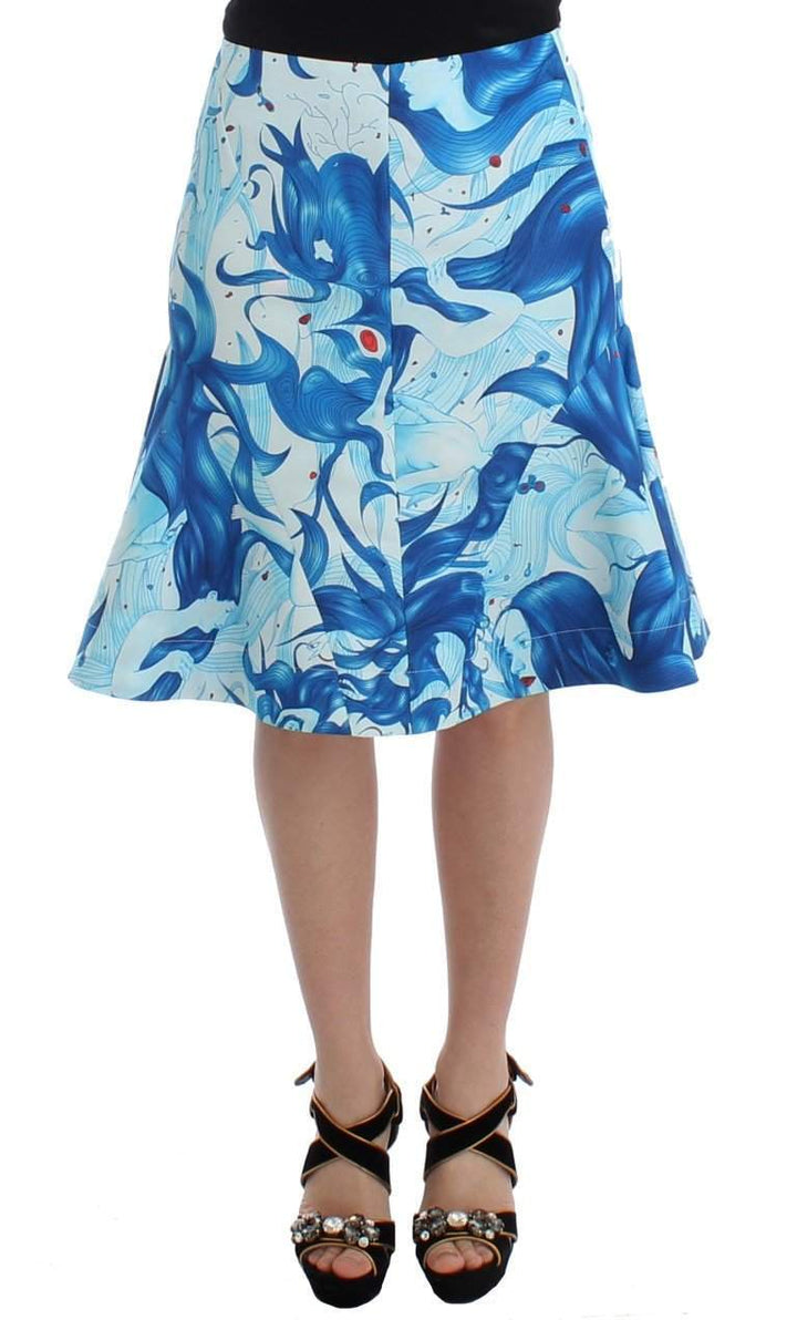 Koonhor  Peplum Fresco-Print Straight Pencil Skirt #women, Blue, Catch, feed-agegroup-adult, feed-color-blue, feed-gender-female, feed-size-IT40|S, feed-size-IT42|M, feed-size-IT44|L, Gender_Women, IT40|S, IT42|M, IT44|L, Kogan, Koonhor, Skirts - Women - Clothing at SEYMAYKA