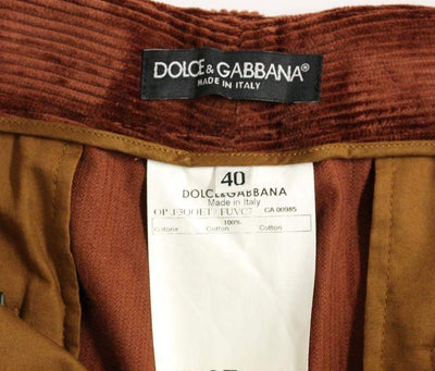 Dolce & Gabbana  Brown Corduroys Straight Logo Casual Pants #women, Brand_Dolce & Gabbana, Brown, Catch, Dolce & Gabbana, feed-agegroup-adult, feed-color-brown, feed-gender-female, feed-size-IT38|XS, feed-size-IT40|S, feed-size-IT44|L, feed-size-IT46|XL, Gender_Women, IT38|XS, IT40|S, IT44|L, IT46|XL, Jeans & Pants - Women - Clothing, Kogan at SEYMAYKA