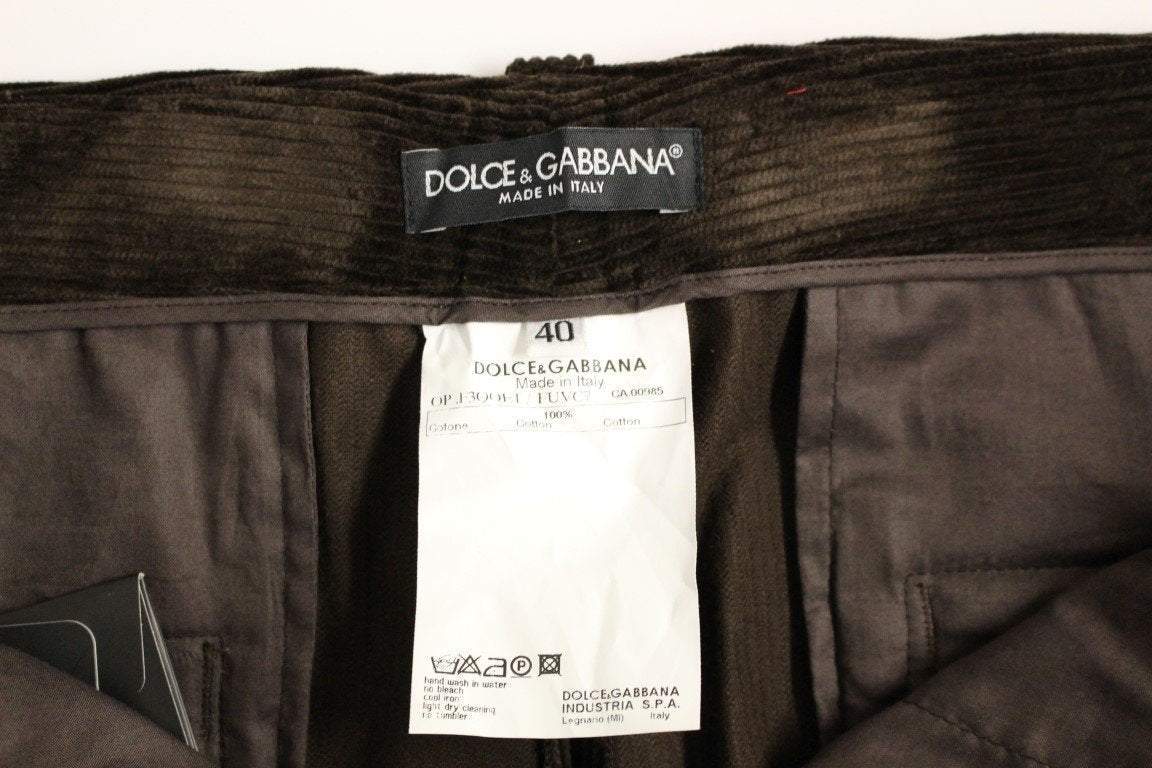 Dolce & Gabbana Brown Corduroys Straight Logo Casual Pants #women, Brand_Dolce & Gabbana, Brown, Catch, Dolce & Gabbana, feed-agegroup-adult, feed-color-brown, feed-gender-female, feed-size-IT38|XS, feed-size-IT42|M, feed-size-IT44|L, Gender_Women, IT38|XS, IT40|S, IT42|M, IT44|L, Jeans & Pants - Women - Clothing, Kogan at SEYMAYKA