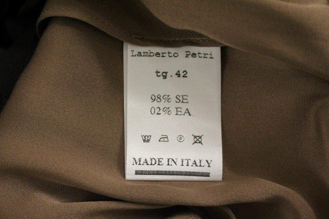 Lamberto Petri  Draped Silk Sheath Shift Coctail Dress #women, Brown, Catch, Clothing_Dress, Dresses - Women - Clothing, feed-agegroup-adult, feed-color-brown, feed-gender-female, feed-size-IT44|L, Gender_Women, IT44|L, Kogan, Lamberto Petri at SEYMAYKA