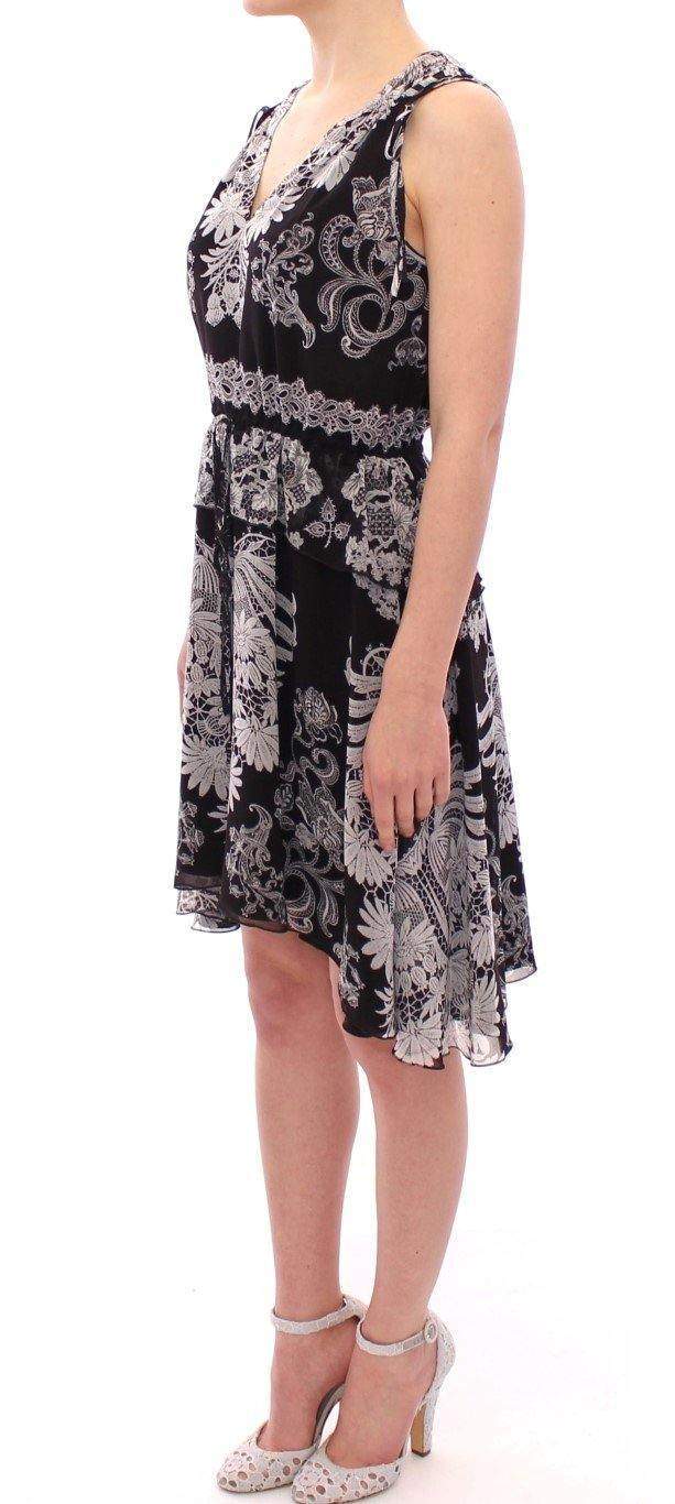 Sachin & Babi Silk Floral Pattern Shift Coctail Dress #women, Black/White, Catch, Clothing_Dress, Dresses - Women - Clothing, feed-agegroup-adult, feed-color-black, feed-color-white, feed-gender-female, feed-size-IT42|M, Gender_Women, IT42|M, Kogan, Sachin & Babi at SEYMAYKA