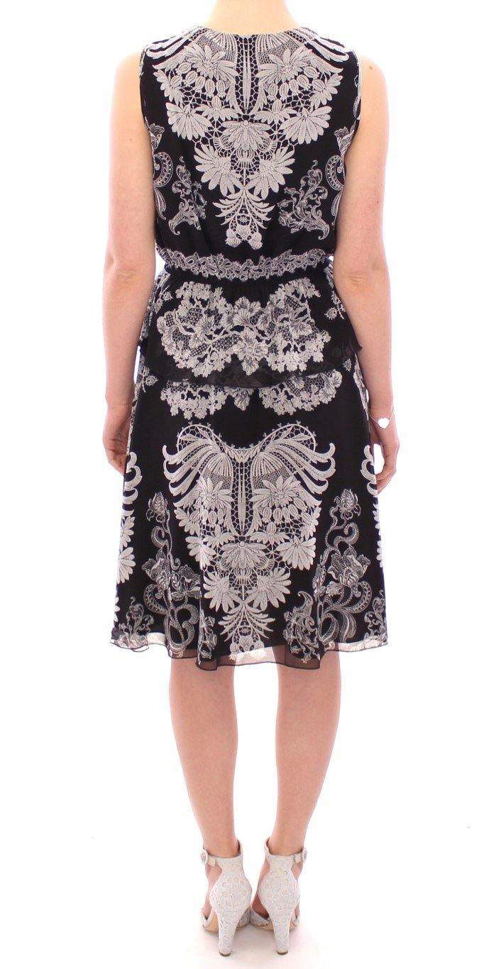 Sachin & Babi Silk Floral Pattern Shift Coctail Dress #women, Black/White, Catch, Clothing_Dress, Dresses - Women - Clothing, feed-agegroup-adult, feed-color-black, feed-color-white, feed-gender-female, feed-size-IT42|M, Gender_Women, IT42|M, Kogan, Sachin & Babi at SEYMAYKA