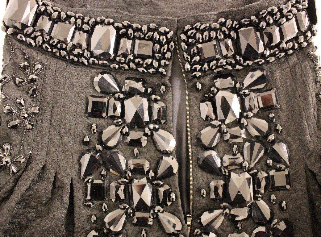 Dolce & Gabbana  Black Crystal Handmade Above Knee Skirt #women, Black, Brand_Dolce & Gabbana, Catch, Dolce & Gabbana, feed-agegroup-adult, feed-color-black, feed-gender-female, feed-size-IT42|M, Gender_Women, IT42|M, Kogan, Skirts - Women - Clothing at SEYMAYKA