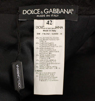Dolce & Gabbana  Black Crystal Handmade Above Knee Skirt #women, Black, Brand_Dolce & Gabbana, Catch, Dolce & Gabbana, feed-agegroup-adult, feed-color-black, feed-gender-female, feed-size-IT42|M, Gender_Women, IT42|M, Kogan, Skirts - Women - Clothing at SEYMAYKA