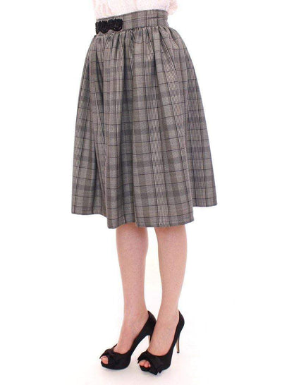 NOEMI ALEMÁN  Checkered Wool Shorts Skirt #women, Catch, feed-agegroup-adult, feed-color-gray, feed-gender-female, feed-size-IT40|S, feed-size-IT42|M, Gender_Women, Gray, IT40|S, IT42|M, Kogan, NOEMI ALEMÁN, Skirts - Women - Clothing at SEYMAYKA