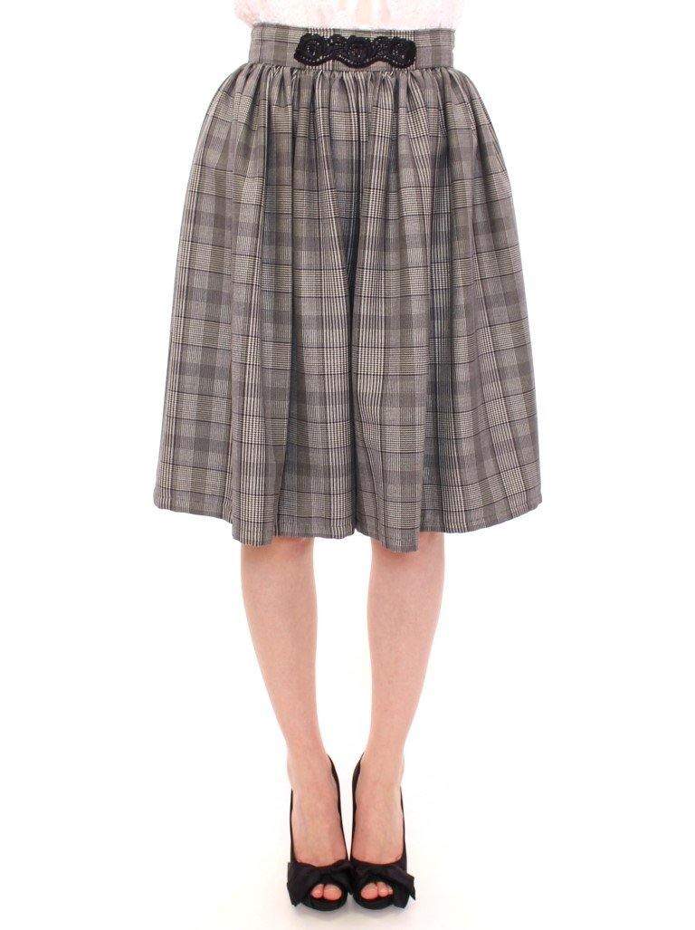 NOEMI ALEMÁN  Checkered Wool Shorts Skirt #women, Catch, feed-agegroup-adult, feed-color-gray, feed-gender-female, feed-size-IT40|S, feed-size-IT42|M, Gender_Women, Gray, IT40|S, IT42|M, Kogan, NOEMI ALEMÁN, Skirts - Women - Clothing at SEYMAYKA