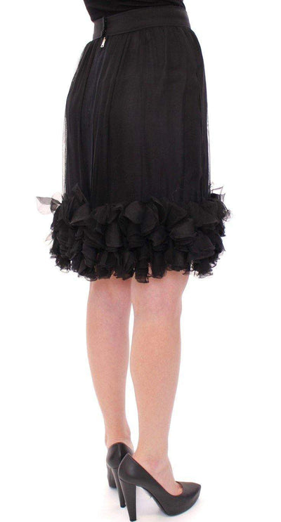 Dolce & Gabbana  Black Silk Transparent Above Knees Skirt #women, Black, Brand_Dolce & Gabbana, Catch, Dolce & Gabbana, feed-agegroup-adult, feed-color-black, feed-gender-female, feed-size-IT40|S, Gender_Women, IT40|S, Kogan, Skirts - Women - Clothing at SEYMAYKA