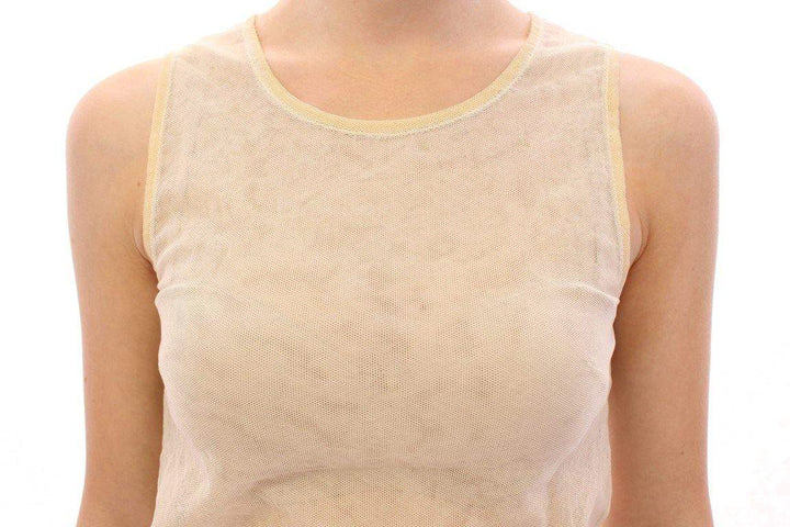 Dolce & Gabbana  Beige Sleeveless Cotton Top Tank Blouse #women, Beige, Brand_Dolce & Gabbana, Catch, Dolce & Gabbana, feed-agegroup-adult, feed-color-beige, feed-gender-female, feed-size-IT40|S, Gender_Women, IT40|S, Kogan, Tops & T-Shirts - Women - Clothing at SEYMAYKA