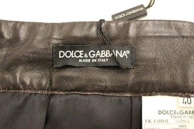 Dolce & Gabbana  Brown Patchwork Leather Straight Skirt #women, Brand_Dolce & Gabbana, Brown, Catch, Dolce & Gabbana, feed-agegroup-adult, feed-color-brown, feed-gender-female, feed-size-IT38|XS, feed-size-IT40|S, Gender_Women, IT38|XS, IT40|S, Kogan, Skirts - Women - Clothing at SEYMAYKA
