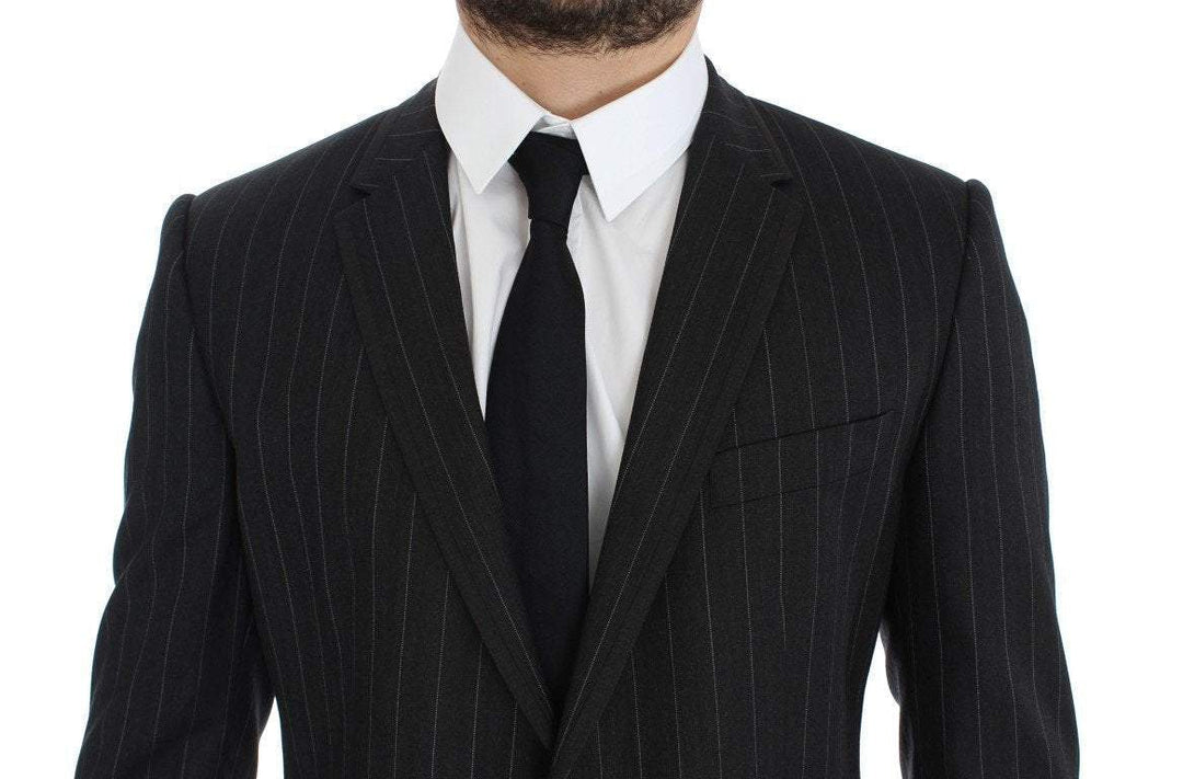 Dolce & Gabbana  Gray Striped Slim Fit Wool Blazer #men, Blazers - Men - Clothing, Brand_Dolce & Gabbana, Catch, Dolce & Gabbana, feed-agegroup-adult, feed-color-gray, feed-gender-male, feed-size-IT50 | L, Gender_Men, Gray, IT50 | L, Kogan at SEYMAYKA