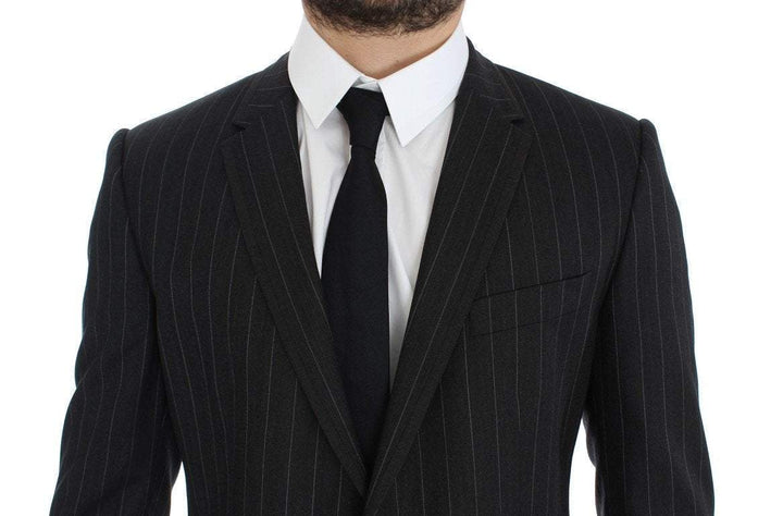 Dolce & Gabbana  Gray Striped Slim Fit Wool Blazer #men, Blazers - Men - Clothing, Brand_Dolce & Gabbana, Catch, Dolce & Gabbana, feed-agegroup-adult, feed-color-gray, feed-gender-male, feed-size-IT50 | L, Gender_Men, Gray, IT50 | L, Kogan at SEYMAYKA
