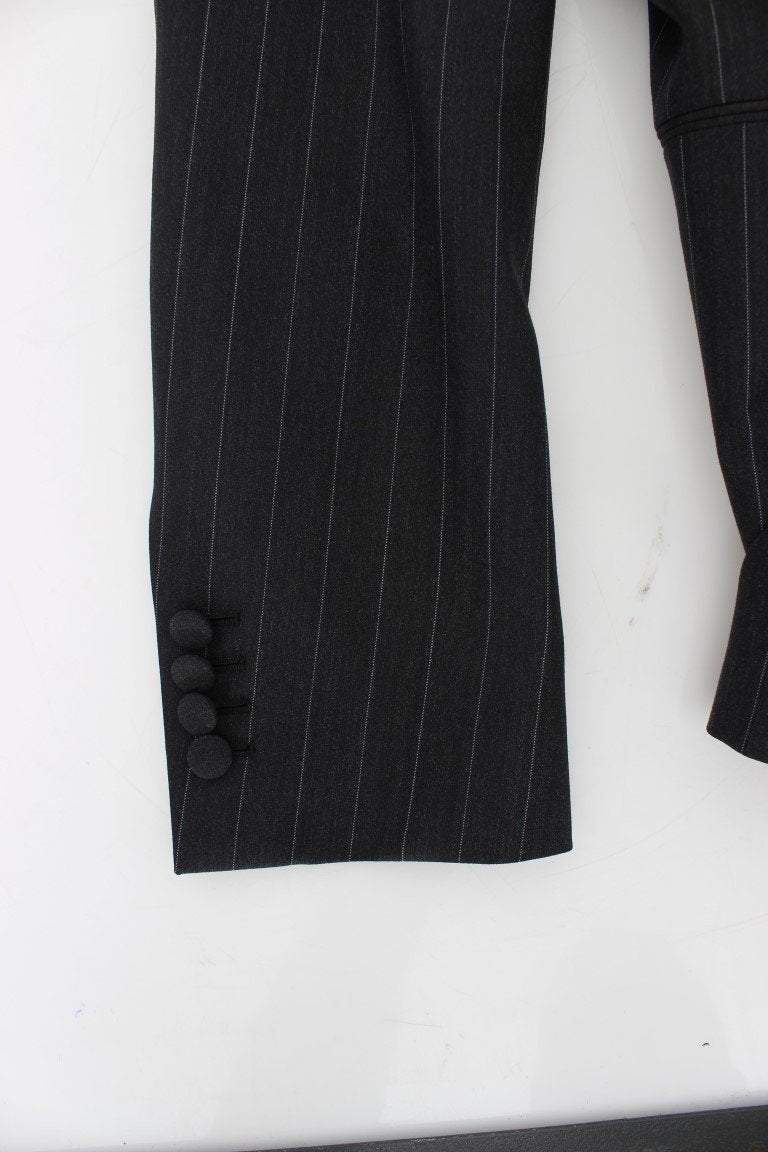 Dolce & Gabbana  Gray Striped Slim Fit Wool Blazer #men, Blazers - Men - Clothing, Brand_Dolce & Gabbana, Catch, Dolce & Gabbana, feed-agegroup-adult, feed-color-gray, feed-gender-male, feed-size-IT50 | L, Gender_Men, Gray, IT50 | L, Kogan at SEYMAYKA