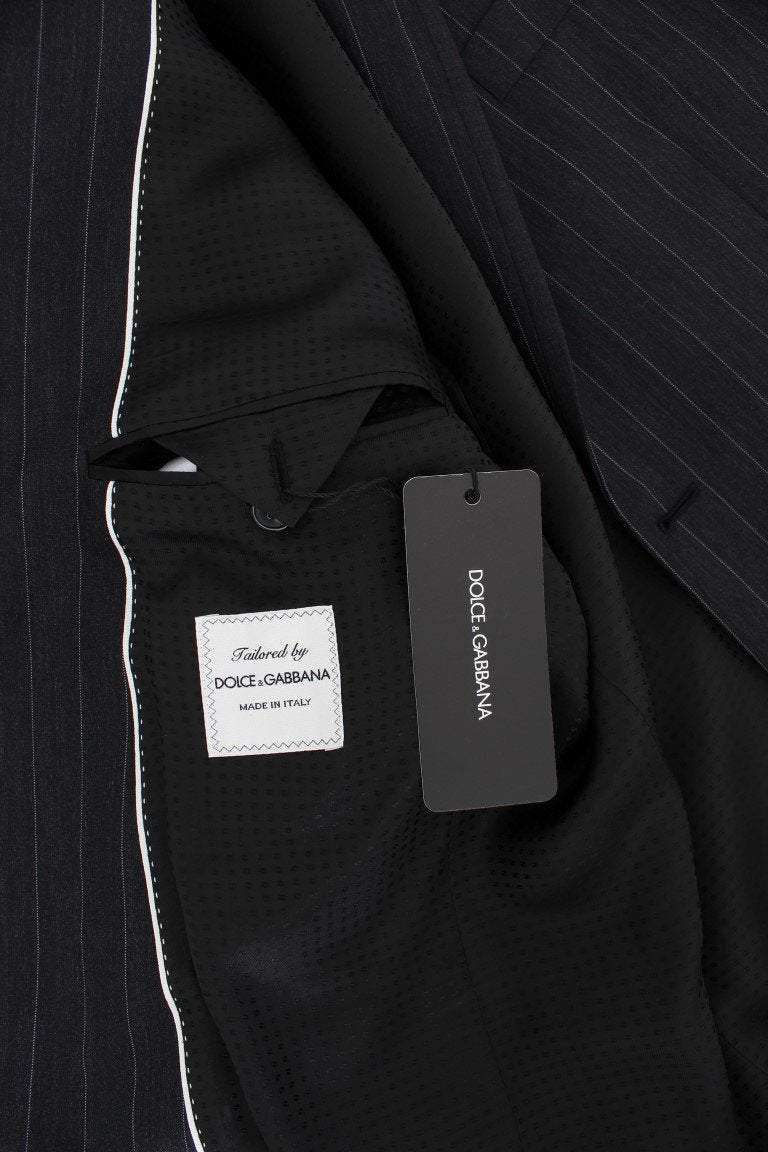 Dolce & Gabbana  Gray Striped Slim Fit Wool Blazer #men, Blazers - Men - Clothing, Brand_Dolce & Gabbana, Catch, Dolce & Gabbana, feed-agegroup-adult, feed-color-gray, feed-gender-male, feed-size-IT50 | L, Gender_Men, Gray, IT50 | L, Kogan at SEYMAYKA