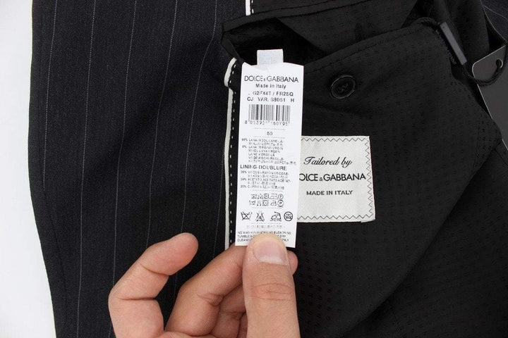 Dolce & Gabbana  Gray Striped Slim Fit Wool Blazer #men, Blazers - Men - Clothing, Brand_Dolce & Gabbana, Catch, Dolce & Gabbana, feed-agegroup-adult, feed-color-gray, feed-gender-male, feed-size-IT50 | L, Gender_Men, Gray, IT50 | L, Kogan at SEYMAYKA