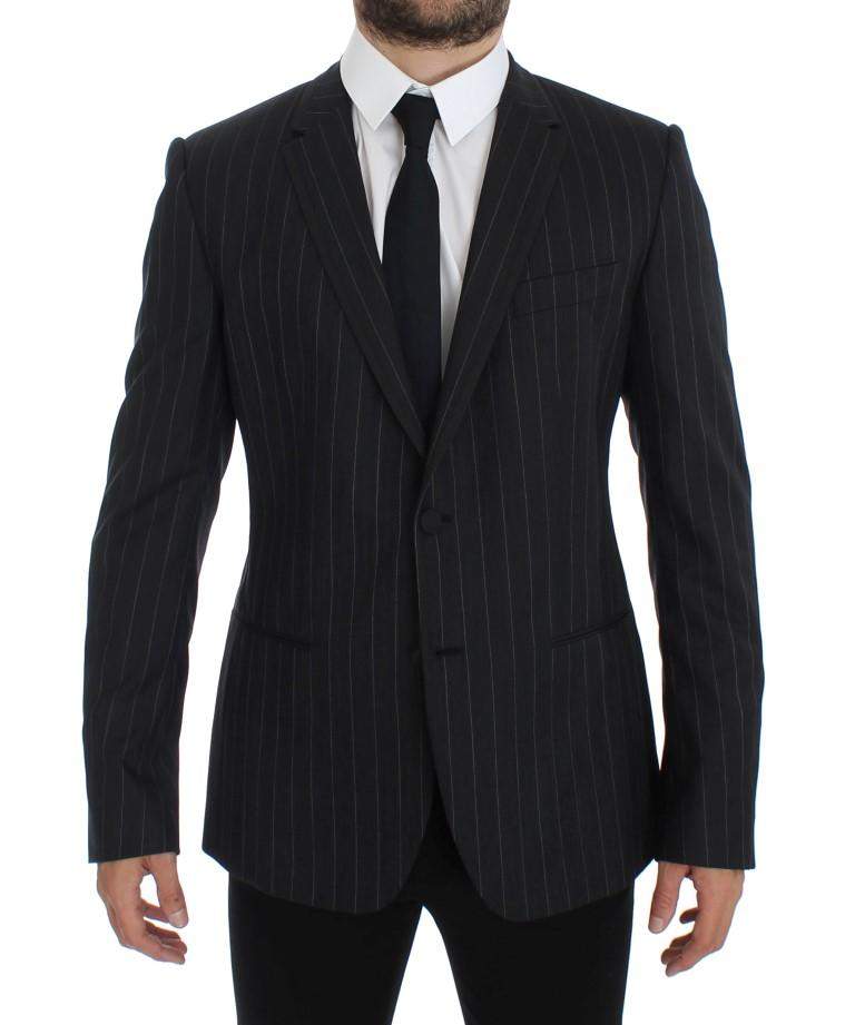 Dolce & Gabbana  Gray Striped Slim Fit Wool Blazer #men, Blazers - Men - Clothing, Brand_Dolce & Gabbana, Catch, Dolce & Gabbana, feed-agegroup-adult, feed-color-gray, feed-gender-male, feed-size-IT50 | L, Gender_Men, Gray, IT50 | L, Kogan at SEYMAYKA