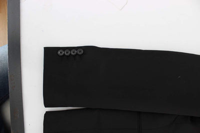 Dolce & Gabbana  Black Silk Slim One Button Blazer #men, Black, Blazers - Men - Clothing, Brand_Dolce & Gabbana, Catch, Dolce & Gabbana, feed-agegroup-adult, feed-color-black, feed-gender-male, feed-size-IT52 | XL, Gender_Men, IT52 | XL, Kogan at SEYMAYKA
