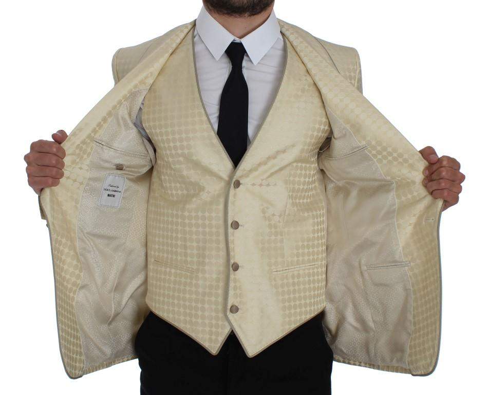 Dolce & Gabbana Beige Polka Dot Silk 2 Piece Blazer #men, Beige, Blazers - Men - Clothing, Brand_Dolce & Gabbana, Catch, Dolce & Gabbana, feed-agegroup-adult, feed-color-beige, feed-gender-male, feed-size-IT44 | XS, Gender_Men, IT44 | XS, Kogan at SEYMAYKA