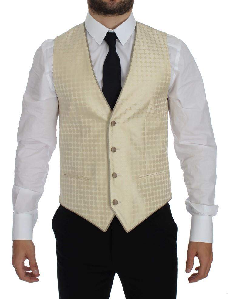 Dolce & Gabbana Beige Polka Dot Silk 2 Piece Blazer #men, Beige, Blazers - Men - Clothing, Brand_Dolce & Gabbana, Catch, Dolce & Gabbana, feed-agegroup-adult, feed-color-beige, feed-gender-male, feed-size-IT44 | XS, Gender_Men, IT44 | XS, Kogan at SEYMAYKA