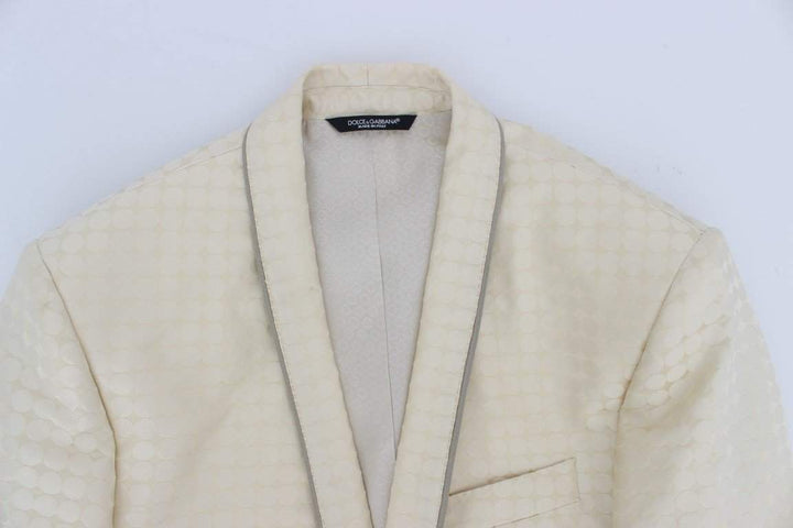 Dolce & Gabbana Beige Polka Dot Silk 2 Piece Blazer #men, Beige, Blazers - Men - Clothing, Brand_Dolce & Gabbana, Catch, Dolce & Gabbana, feed-agegroup-adult, feed-color-beige, feed-gender-male, feed-size-IT44 | XS, Gender_Men, IT44 | XS, Kogan at SEYMAYKA