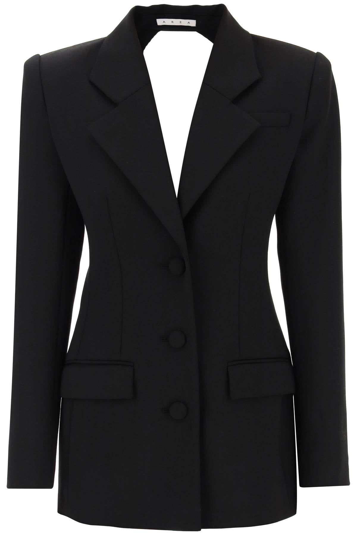 Area blazer dress with cut-out and crystals-0