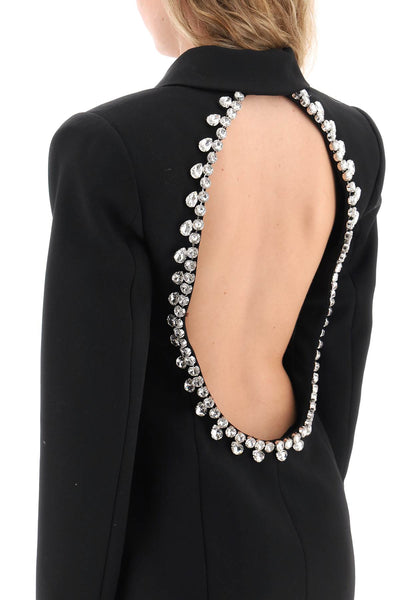 Area blazer dress with cut-out and crystals-3