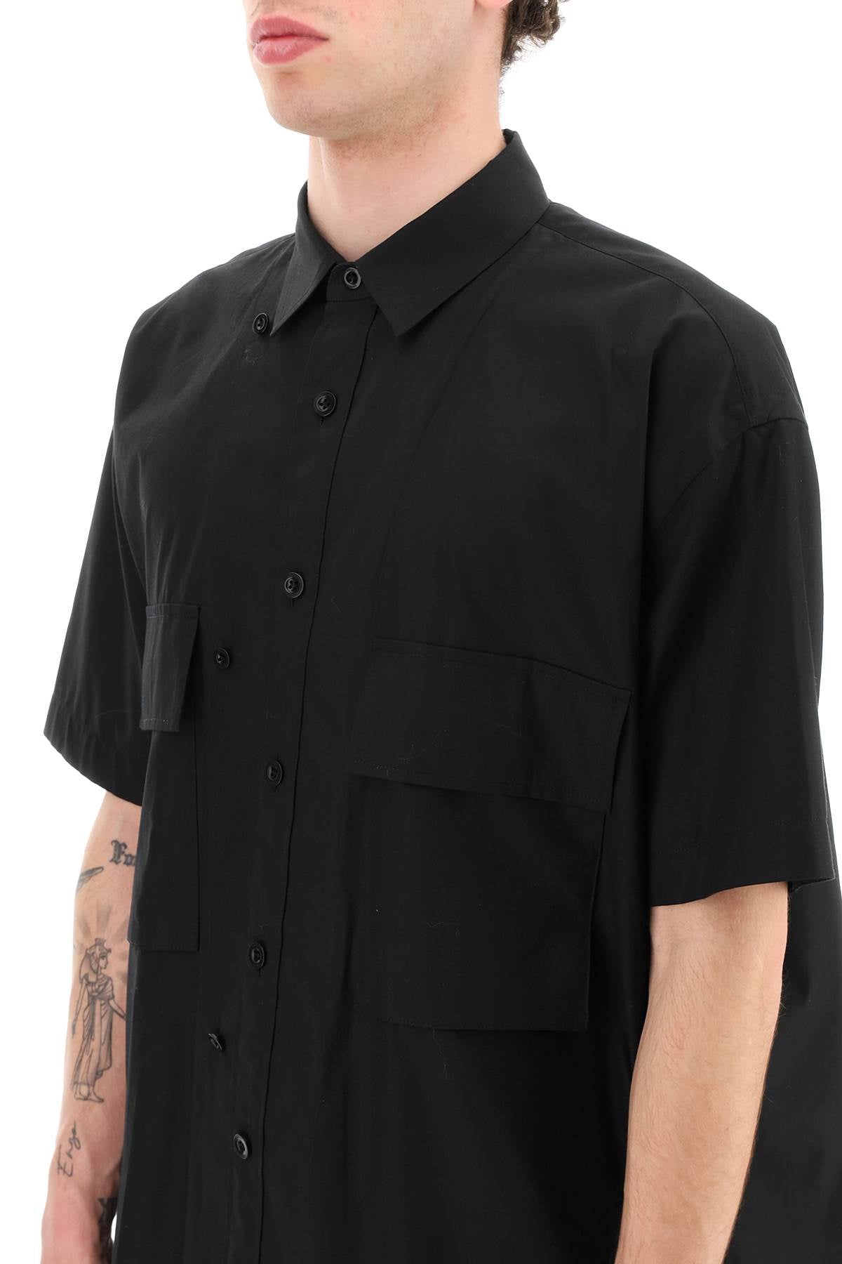 Sacai short-sleeved poplin shirt-3