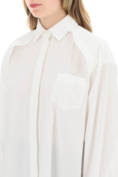 Sacai maxi shirt with cut-out sleeves-3