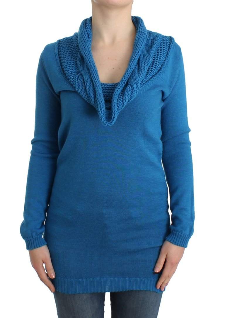 COSTUME NATIONAL C’N’C   Knitted Scoop Neck Sweater #women, Blue, Catch, Costume National, feed-agegroup-adult, feed-color-blue, feed-gender-female, feed-size-M, Gender_Women, Kogan, M, Sweaters - Women - Clothing at SEYMAYKA