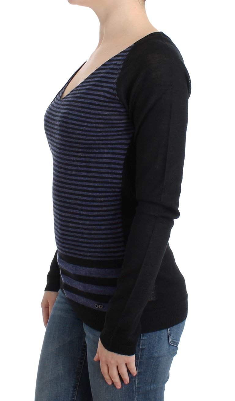 COSTUME NATIONAL C’N’C  Striped V-Neck Sweater #women, Black, Catch, Costume National, feed-agegroup-adult, feed-color-black, feed-gender-female, feed-size-XS, Gender_Women, Kogan, L, Sweaters - Women - Clothing, XS at SEYMAYKA