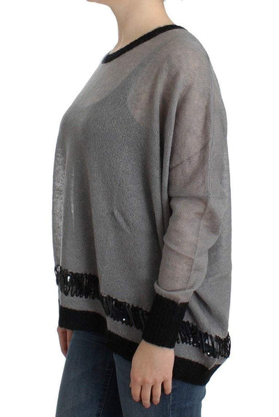 COSTUME NATIONAL C’N’C   Embellished Asymmetric Sweater #women, Catch, Costume National, feed-agegroup-adult, feed-color-gray, feed-gender-female, feed-size-L, feed-size-S, Gender_Women, Gray, Kogan, L, S, Sweaters - Women - Clothing at SEYMAYKA
