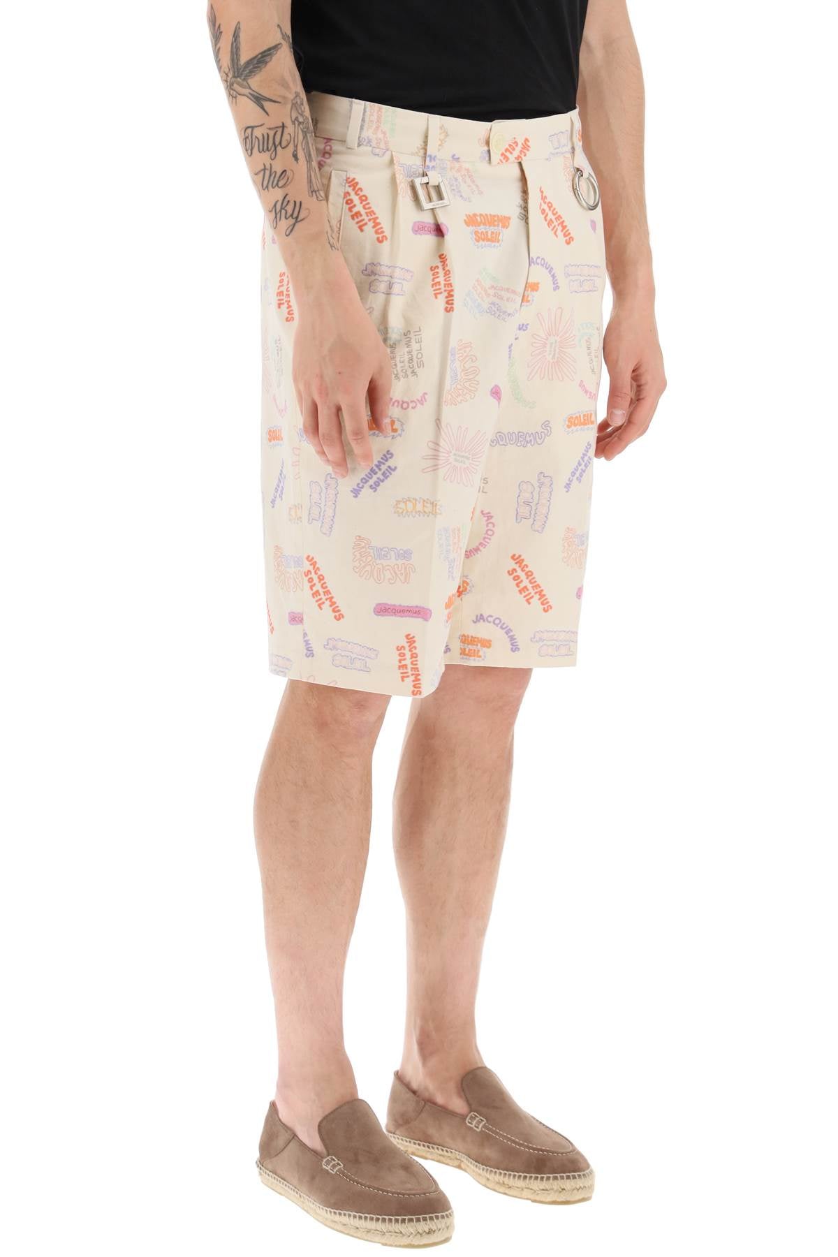Jacquemus all-over logo lettering shorts-1