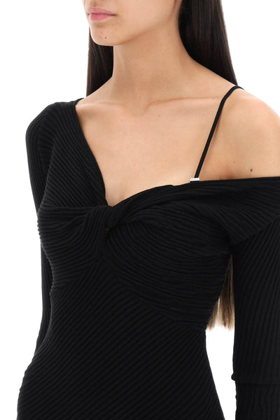 The attico 'desai' mini dress in texturized knit-3