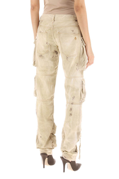 The attico 'essie' cargo pants with marble effect-3