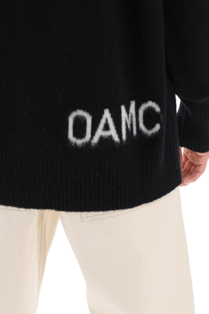 Oamc wool sweater with jacquard logo-3