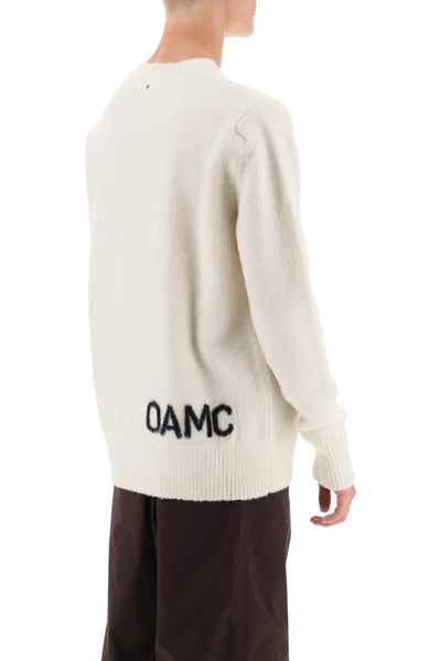 Oamc wool sweater with jacquard logo-2