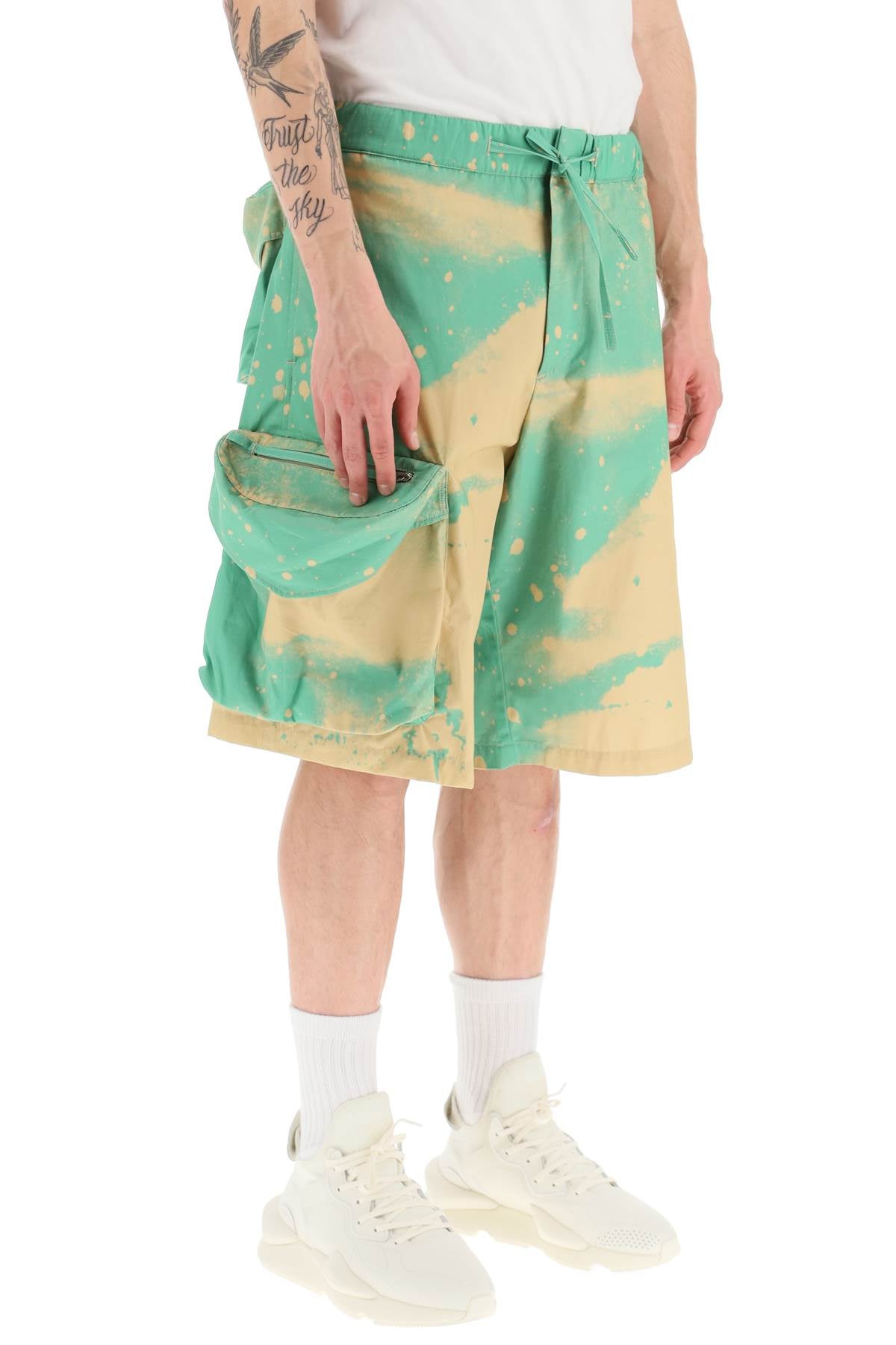 Oamc smudge oversized shorts with maxi pockets-1