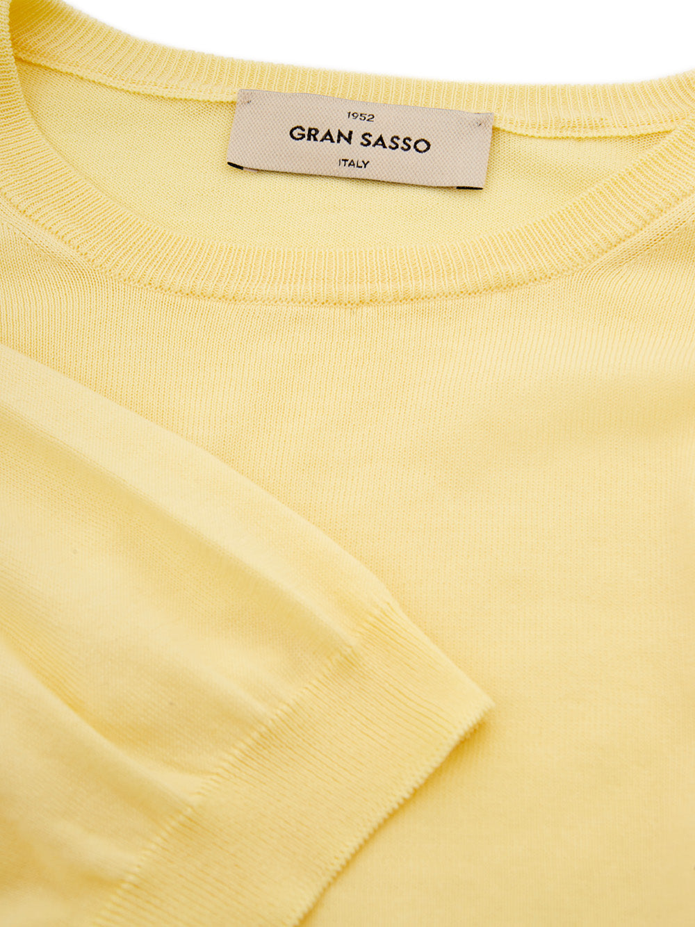 Gran Sasso Round neck Cotton Yellow T-Shirt