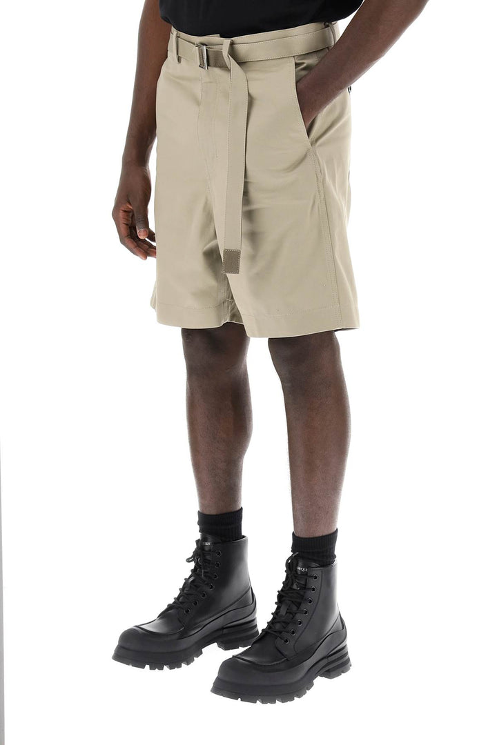 Sacai cotton belted shorts-3