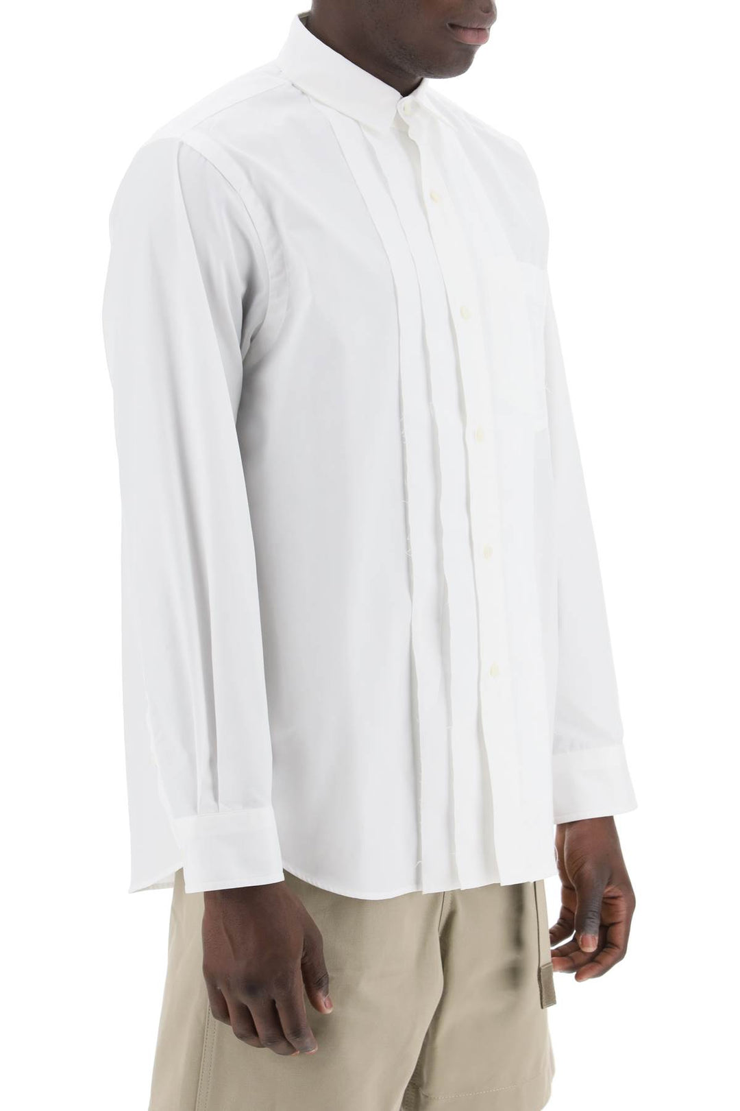 Sacai layered poplin effect shirt with-1