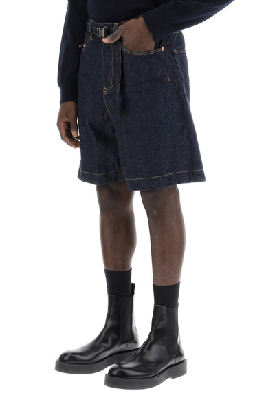 Sacai denim bermuda shorts with removable belt-3