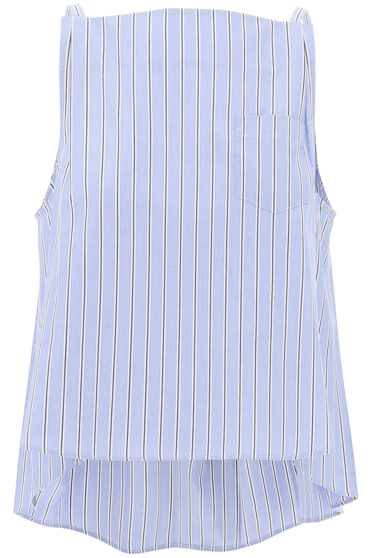 Sacai striped sleeveless top in poplin-0
